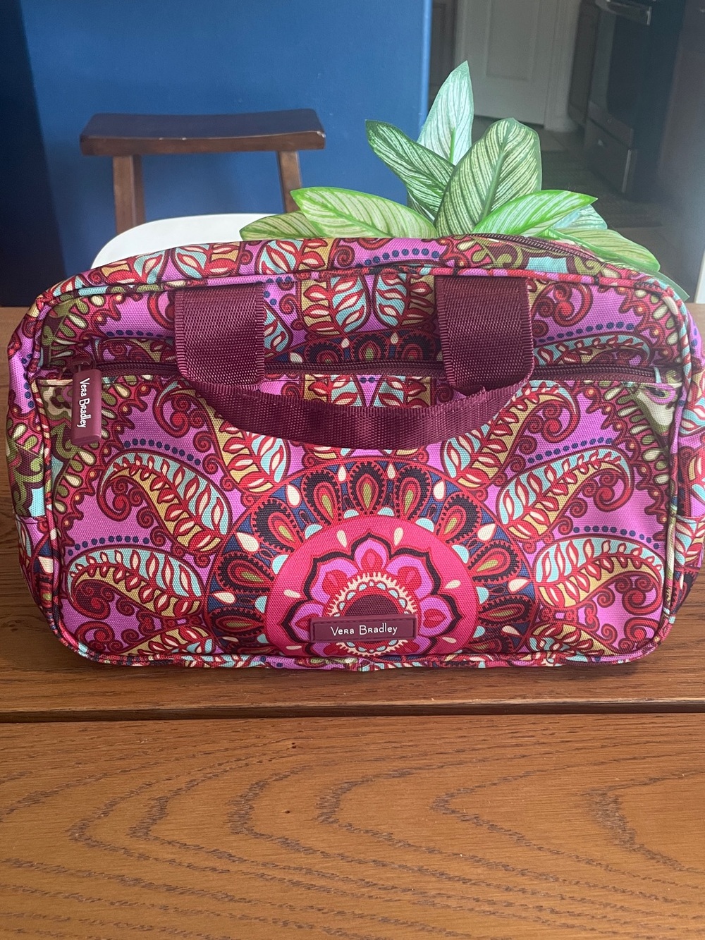 Vera Bradley Zip Travel Organizer Cosmetic Toiletry Bag Resort Medallion EUC